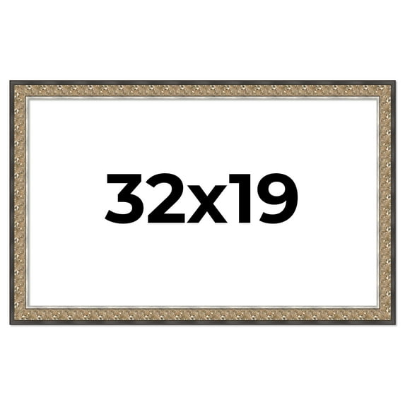 32x19 Frame Silver Real Wood Picture Frame Width 1.75 Inches | Interior Frame Depth 0.5 Inches |