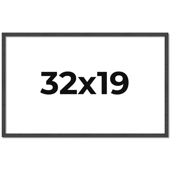 32x19 Rustic Brown Real Wood Picture Frame Width 0.75 inches | Interior Frame Depth 0.5 inches |