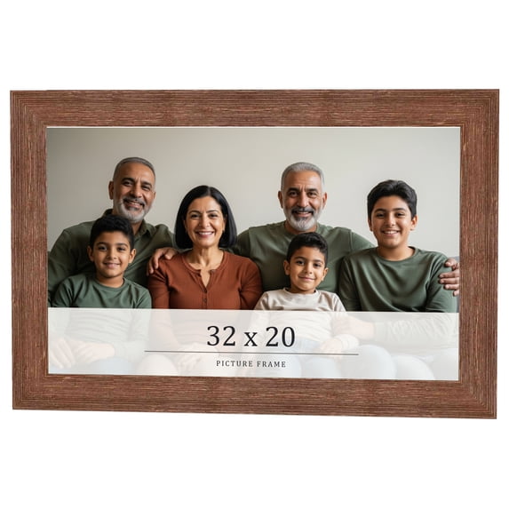 32x20 Frame Brown Farmhouse Solid Wood Picture Frame Width 1.5 Inches | Interior Frame Depth 0.5