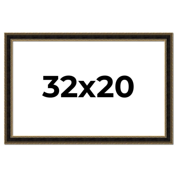 32x20 Frame Gold Antique Vintage Sold Wood Picture Frame | 1.75 Inch Moulding Width | Interior
