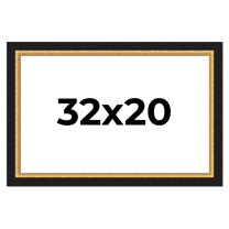 32x20 Frame Gold Real Wood Picture Frame Width 2.25 Inches | Interior Frame Depth 0.5 Inches |