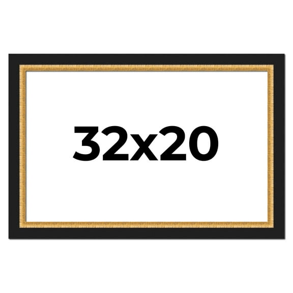 32x20 Frame Gold Real Wood Picture Frame Width 2.25 Inches | Interior Frame Depth 0.5 Inches |