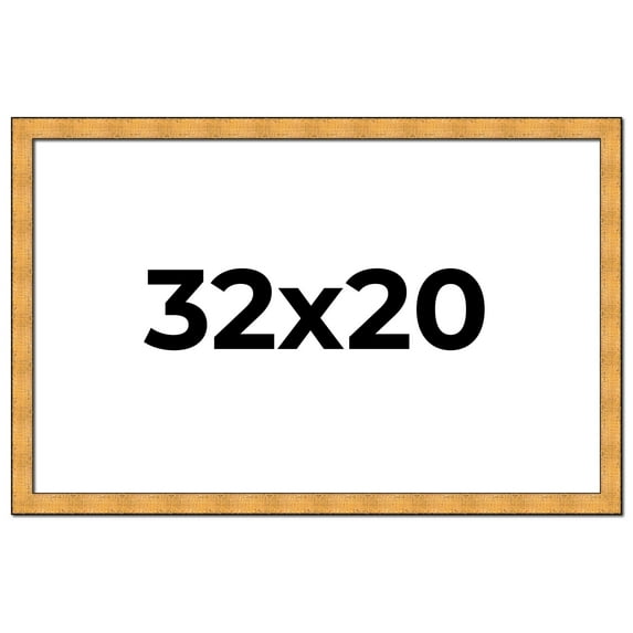 32x20 Frame Gold Rustic Solid Wood Picture Frame | 1.25 Inch Wide Moulding | Rustique Gold
