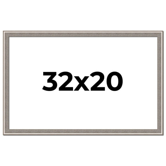 32x20 Frame Grey Real Wood Picture Frame Width 1.25 inches | Interior Frame Depth 0.5 inches | Hans