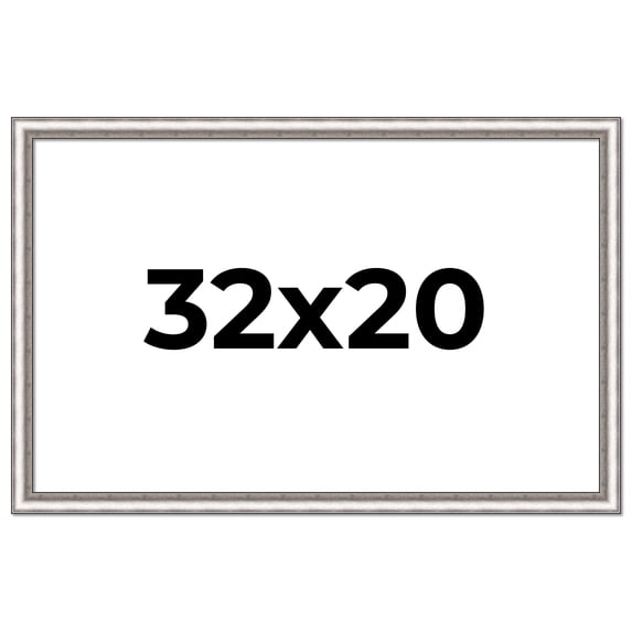 32x20 Frame Silver Real Wood Picture Frame Width 1.25 Inches | Interior Frame Depth 0.5 Inches |