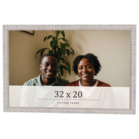 32x20 Frame White Real Wood Picture Frame Width 0.75 inches | Interior Frame Depth 0.5 inches |
