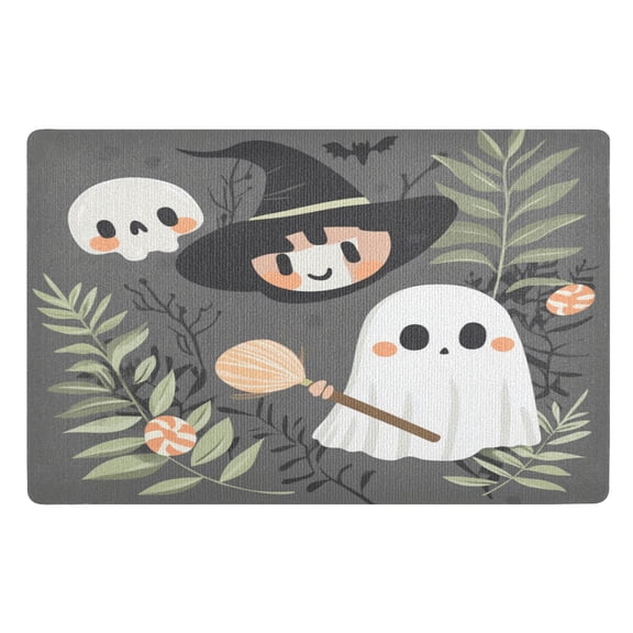 32x20 Inch Doormat Indoor Entrance Mat Entrance Welcome Mat Outdoor Mats for Front Door A Cute Cartoon Witch Hat