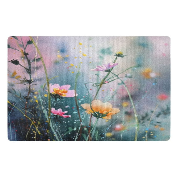 32x20 Inch Doormat Indoor Entrance Mat Entrance Welcome Mat Outdoor Mats for Front Door Abstract Wildflowers