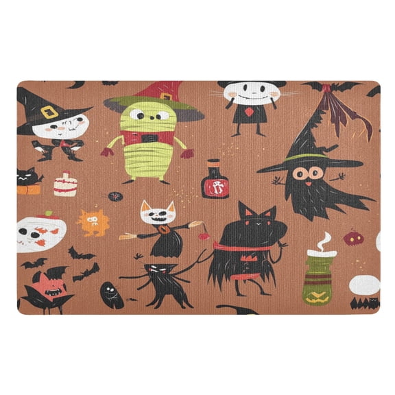 32x20 Inch Doormat Indoor Entrance Mat Entrance Welcome Mat Outdoor Mats for Front Door Black Witch Hat
