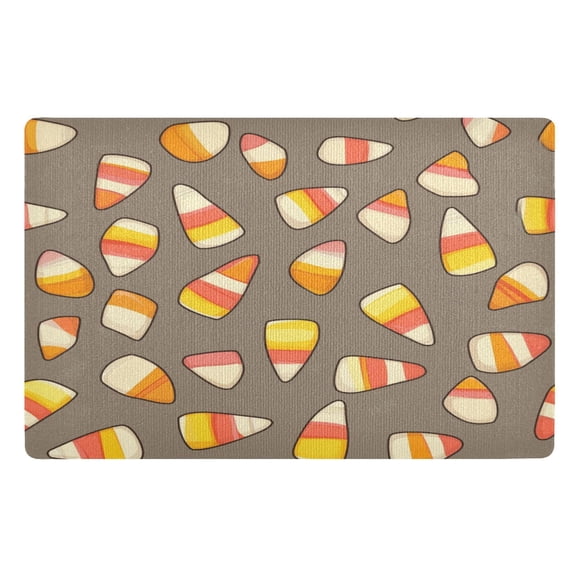 32x20 Inch Doormat Indoor Entrance Mat Entrance Welcome Mat Outdoor Mats for Front Door Cartoon Candy Corn