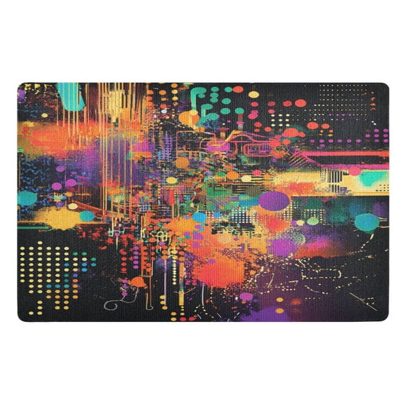 32x20 Inch Doormat Indoor Entrance Mat Entrance Welcome Mat Outdoor Mats for Front Door Data Streams Pattern