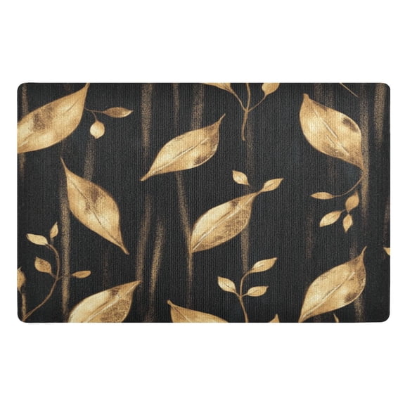 32x20 Inch Doormat Indoor Entrance Mat Entrance Welcome Mat Outdoor Mats for Front Door Delicate Gold Leaf Pattern
