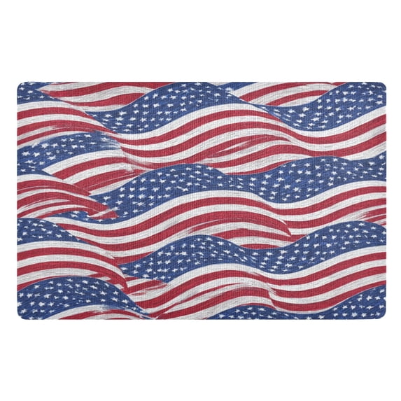 Boho Sunrise Sea Wave Doormat 17.7x29.5 Inch - Indoor/Outdoor Entryway Mat, Non-Slip PVC Backing, Weather Resistant