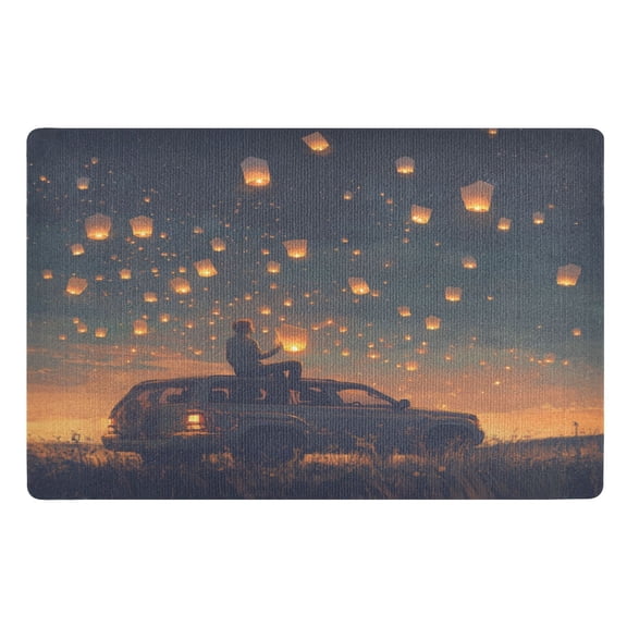 32x20 Inch Doormat Indoor Entrance Mat Entrance Welcome Mat Outdoor Mats for Front Door Glowing Lanterns