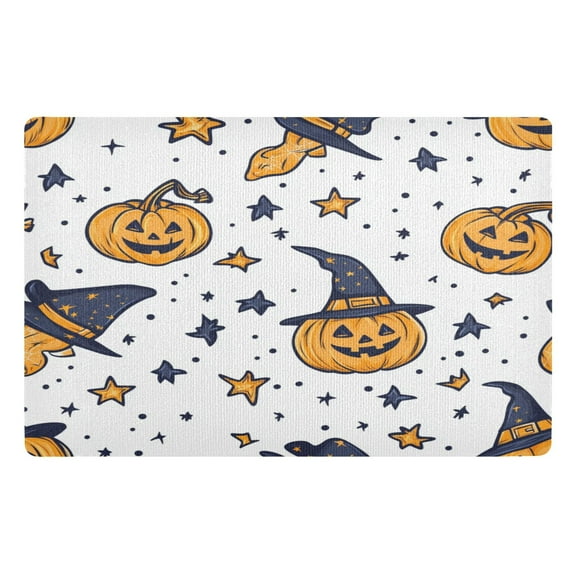 32x20 Inch Doormat Indoor Entrance Mat Entrance Welcome Mat Outdoor Mats for Front Door Halloween Pumpkin