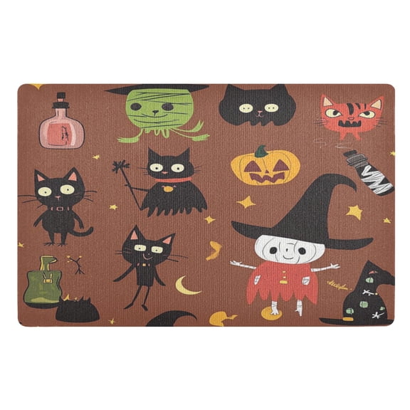 32x20 Inch Doormat Indoor Entrance Mat Entrance Welcome Mat Outdoor Mats for Front Door Halloween-themed Cute Characters