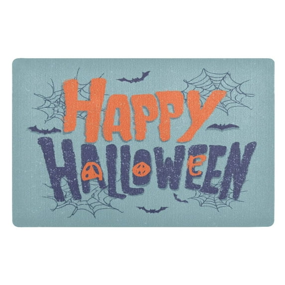 32x20 Inch Doormat Indoor Entrance Mat Entrance Welcome Mat Outdoor Mats for Front Door Orange and Blue Color Text
