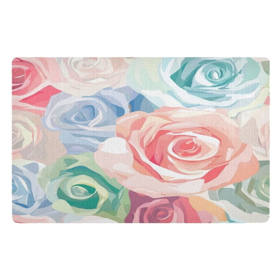 32x20 Inch Doormat Indoor Entrance Mat Entrance Welcome Mat Outdoor Mats for Front Door Roses Pattern