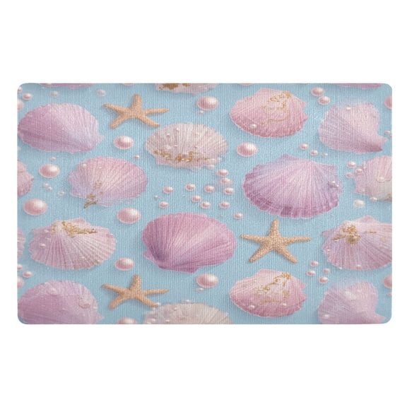 32x20 Inch Doormat Indoor Entrance Mat Entrance Welcome Mat Outdoor Mats for Front Door Seashells and Pearls Pattern