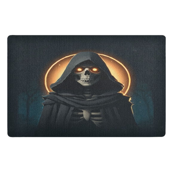 32x20 Inch Doormat Indoor Entrance Mat Entrance Welcome Mat Outdoor Mats for Front Door Skeleton with Glowing Eyes