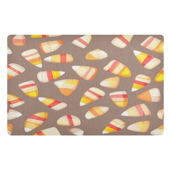 32x20 Inch Doormat Indoor Entrance Mat Entrance Welcome Mat Outdoor Mats for Front Door Small Cartoon Candy Corn