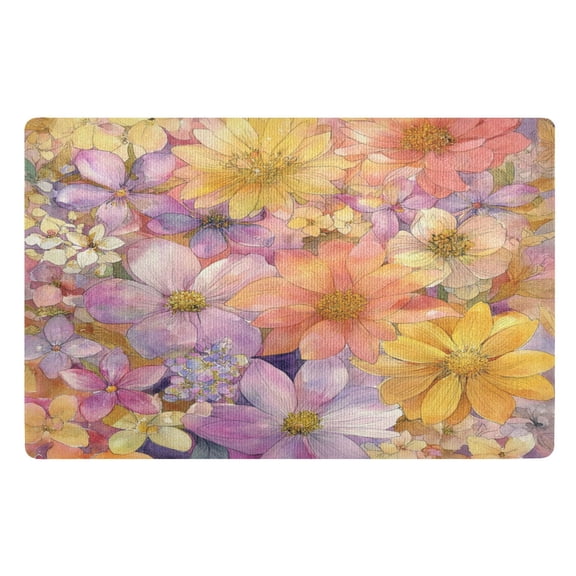 32x20 Inch Doormat Indoor Entrance Mat Entrance Welcome Mat Outdoor Mats for Front Door Summer Blossoms