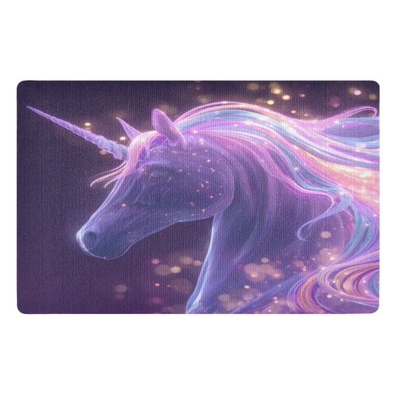 32x20 Inch Doormat Indoor Entrance Mat Entrance Welcome Mat Outdoor Mats for Front Door Unicorn with Rainbow Mane