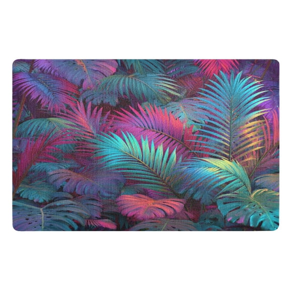 32x20 Inch Doormat Indoor Entrance Mat Entrance Welcome Mat Outdoor Mats for Front Door Vibrant and Shimmering Jungle
