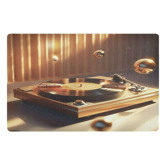 32x20 Inch Doormat Indoor Entrance Mat Entrance Welcome Mat Outdoor Mats for Front Door Vinyl Record Player Pattern