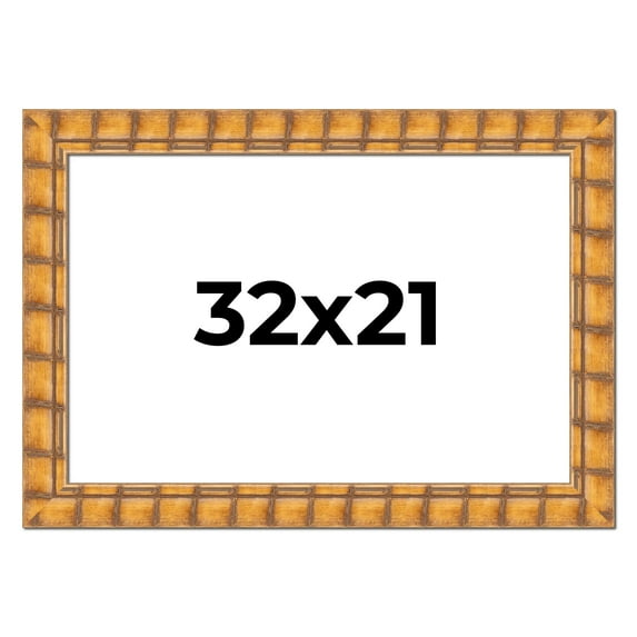 32x21 Frame Beige Real Wood Picture Frame Width 3 inches | Interior Frame Depth 0.5 inches |