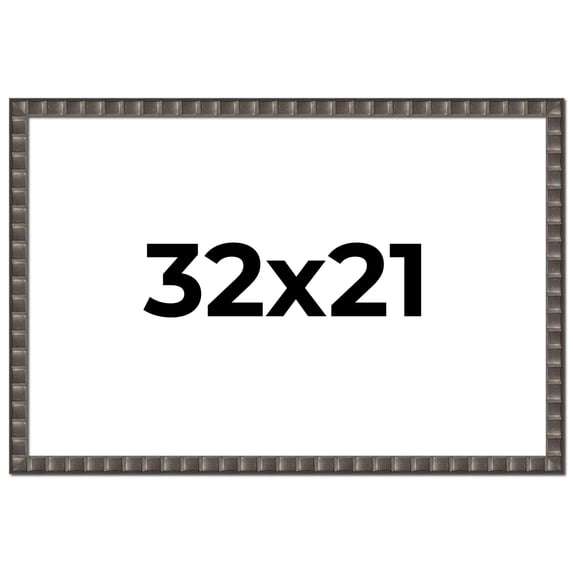 32x21 Frame Black Brown Chestnut Mosaic Solid Wood Picture Frame | 1.125 Inch Moulding Width |