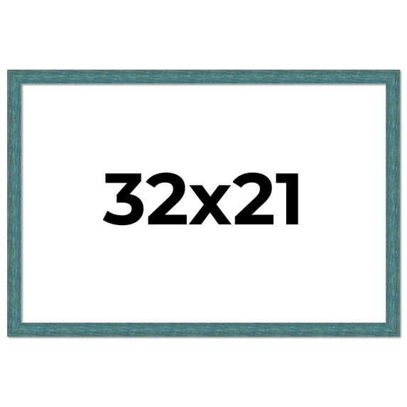 32x21 Frame Blue Rustic Barnwood Solid Wood Picture Frame Width 1.25 Inches | Interior Depth 0.5