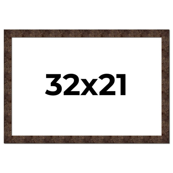 32x21 Frame Brown Burl Real Wood Picture Frame Width 1.625 Inches | Interior Frame Depth 0.5 Inches