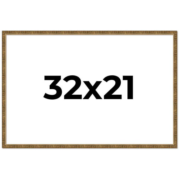 32x21 Frame Gold Kingsley Distressed Solid Wood Picture Frame Width 0.75 Inches | Interior Frame