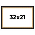 thumbnail image 1 of 32x21 Frame Gold Real Wood Picture Frame Width 2.25 Inches | Interior Frame Depth 0.5 Inches |, 1 of 8