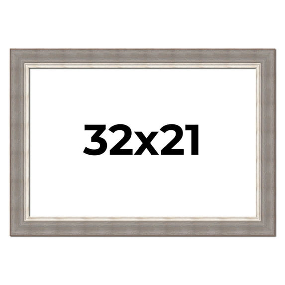 32x21 Frame Grey Real Wood Picture Frame Width 2.75 Inches | Interior Frame Depth 0.5 Inches |