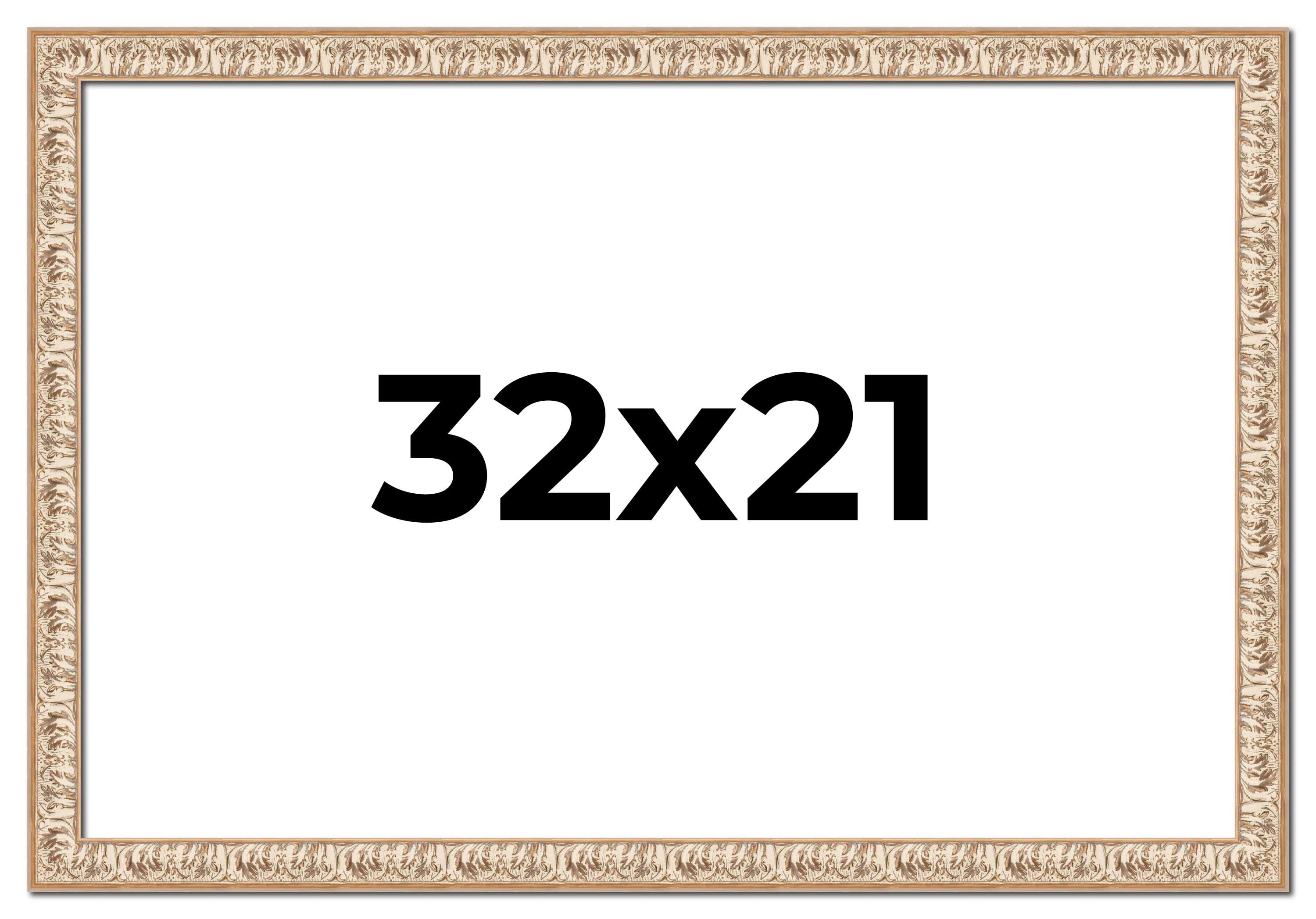32x21 Frame White Real Wood Picture Frame Width 1.75 inches