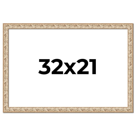 32x21 Frame White Real Wood Picture Frame Width 1.5 inches | Interior Frame Depth 0.5 inches |