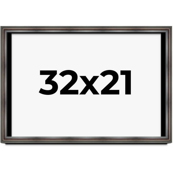 32x21 Shadow Box Frame Brown Cherry | 2.625 Inches Deep Pine Wood Traditional Shadowbox Display