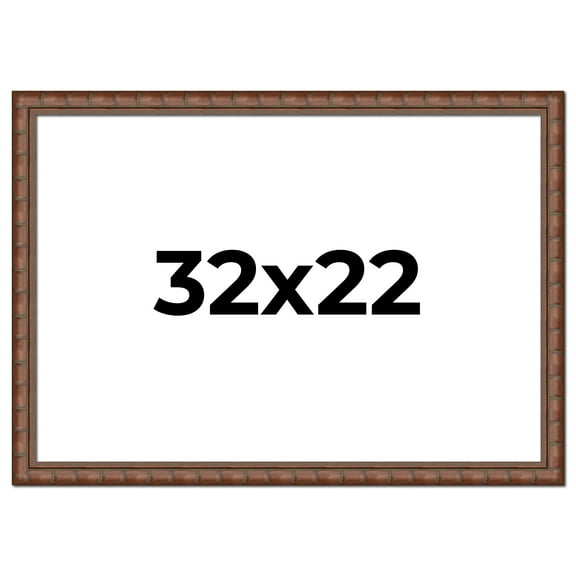 32x22 Dark Brown Bamboo Real Wood Picture Frame Width 1.5 inches | Interior Frame Depth 0.5 inches