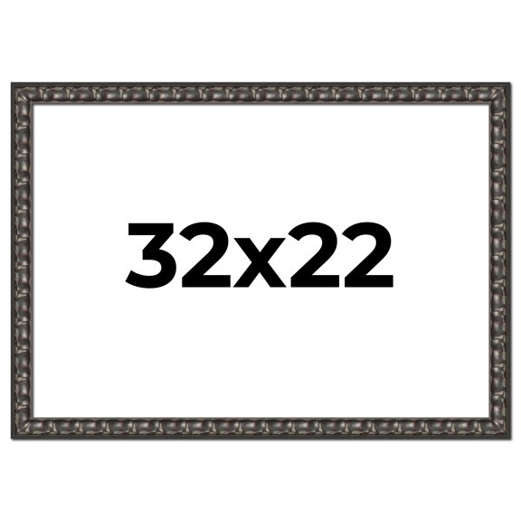 32x22 Frame Black-Brown Medieval Solid Wood Picture Frame | 1.5 Inch Moulding Width | Gotham