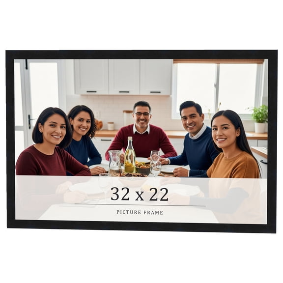 32x22 Frame Black Real Wood Picture Frame Width 0.75 inches | Interior Frame Depth 0.5 inches |