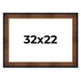 thumbnail image 1 of 32x22 Frame Brown Walnut Gold Ornate Trim Solid Wood Plein Air Picture Frame | 3 Inch Moulding, 1 of 8
