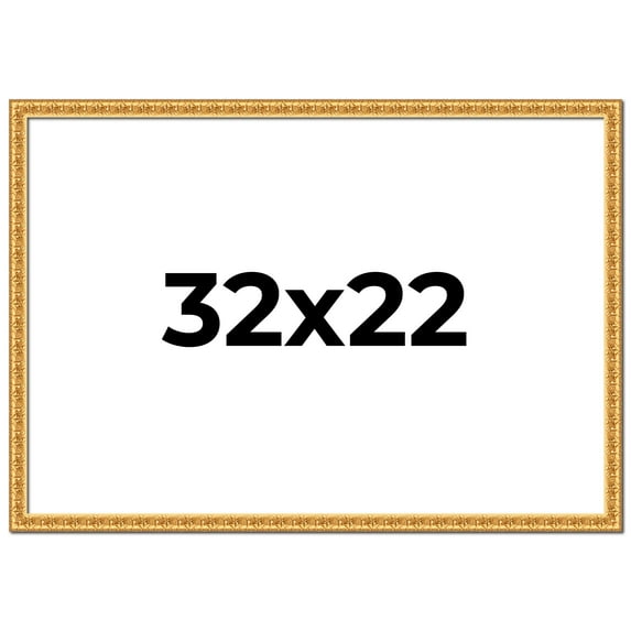 32x22 Frame Gold Real Wood Picture Frame Width 1 inches | Interior Frame Depth 0.5 inches | Edwina