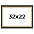 thumbnail image 1 of 32x22 Frame Gold Real Wood Picture Frame Width 2.25 Inches | Interior Frame Depth 0.5 Inches |, 1 of 8