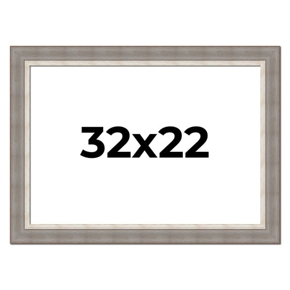 32x22 Frame Grey Real Wood Picture Frame Width 2.75 Inches | Interior Frame Depth 0.5 Inches |