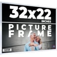 thumbnail image 1 of 32x22 Frame Silver Stainless Steel Solid Wood Picture Frame | 0.75 Inch Moulding Width | Includes, 1 of 8