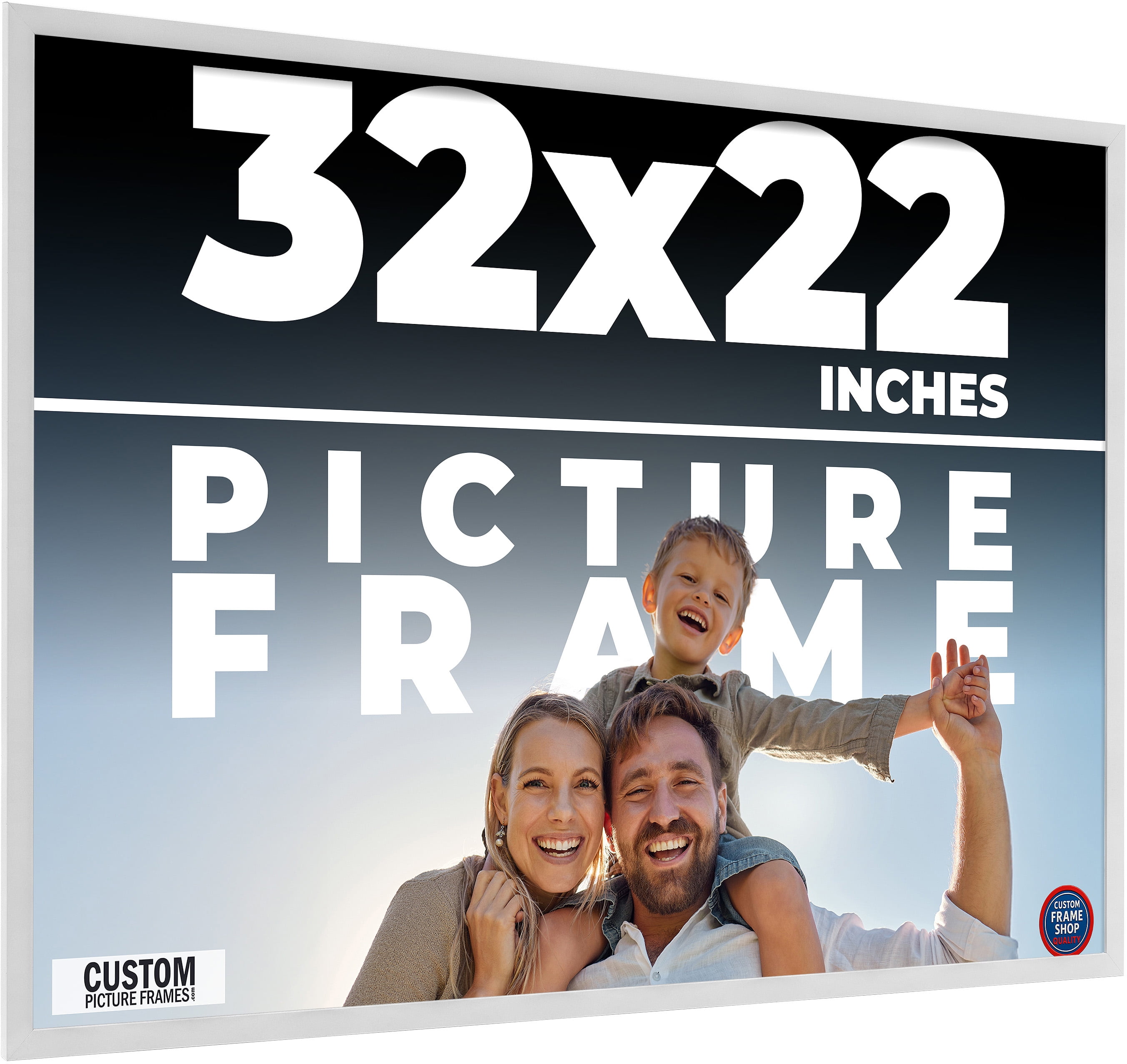 32x22 Frame White Real Wood Picture Frame Width 1.75 inches