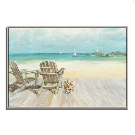 32x22 Seaside Morning no Window by Danhui Nai Print on Canvas Fabric Multi-Color