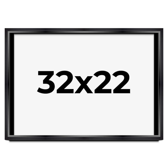 32x22 Shadow Box Frame Black | 1.25 inches Deep Real Wood Contemporary Shadowbox Display Frame | UV